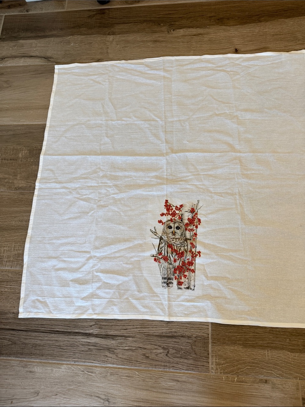 Mary Lake Thompson Owl Birch Tree and Berries towel